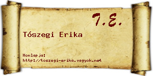 Tószegi Erika névjegykártya