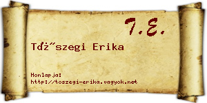 Tószegi Erika névjegykártya